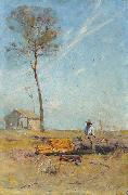Arthur streeton The selector hut oil painting